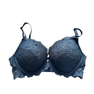Smart Sexy Black Lace Full Coverage Push Up Bra 36D